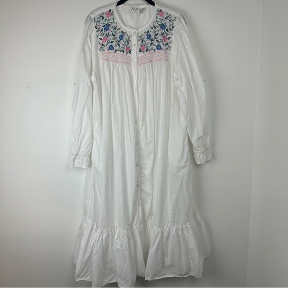 Go Softly Other - Go Softly Women’s Nightgown Size Medium White Large Prairie Peasant Grandmacore